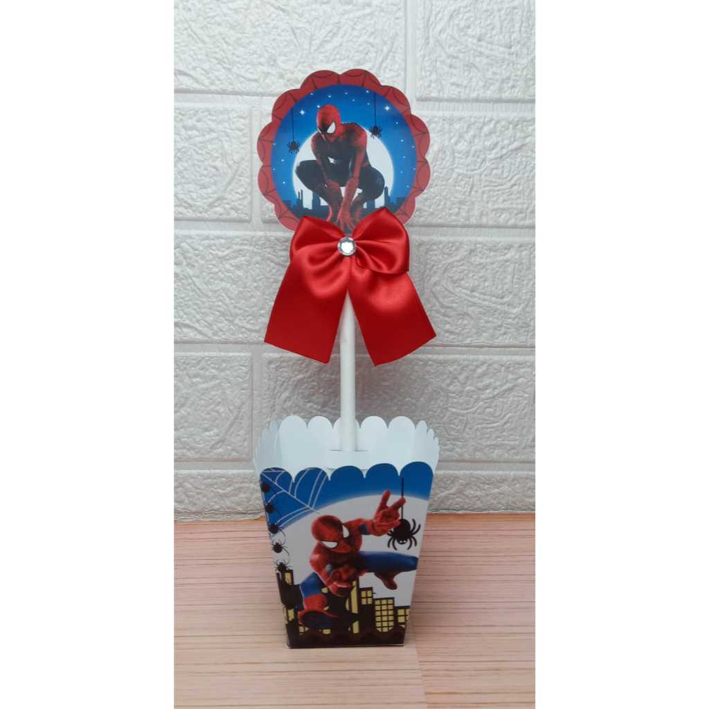 Centro de Mesa Personalizada - Cachepô - Semi-Montadas - Lembrancinha para Festas - Homem Aranha