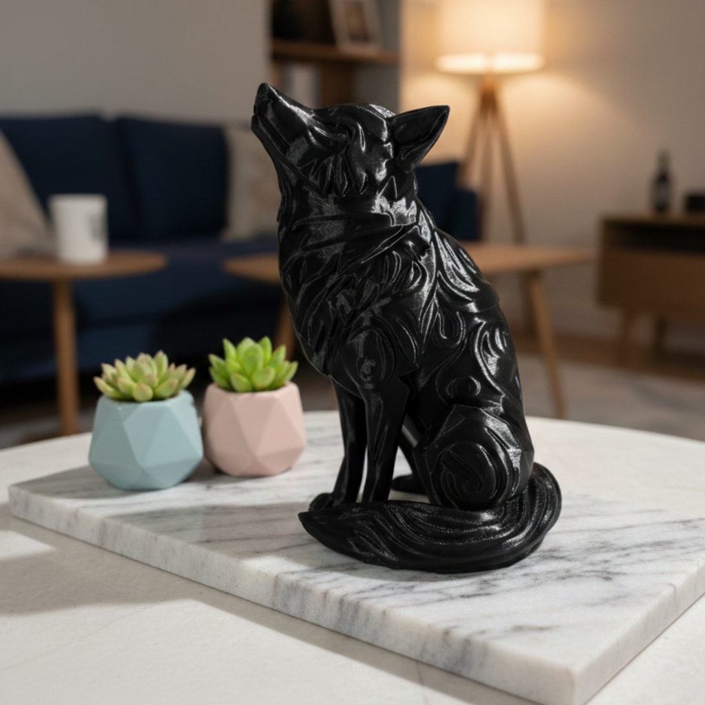 Escultura de Lobo Decorativo 15cm | Objeto de Decoração Moderna e Sofisticada lobo decorativo