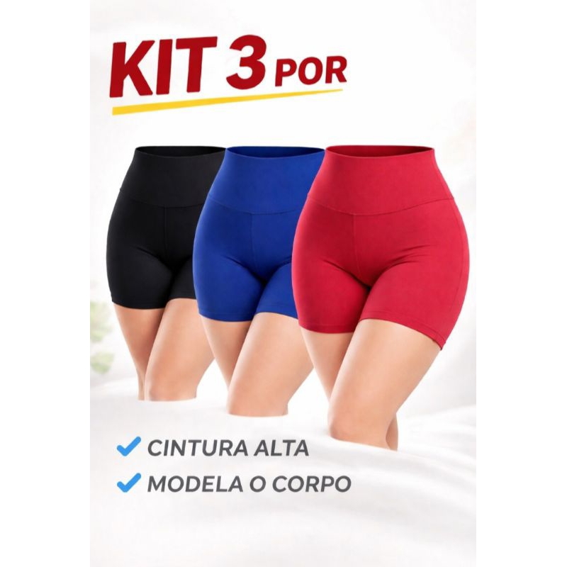 kit 3 shorts curto suplex em Oferta na Shopee