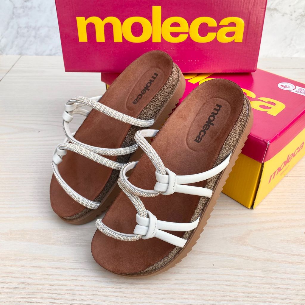 Papete Sandália Feminina Moleca Rasteira Strass Tratorada Confortável Acolchoada Aveludada Casual · foto 2