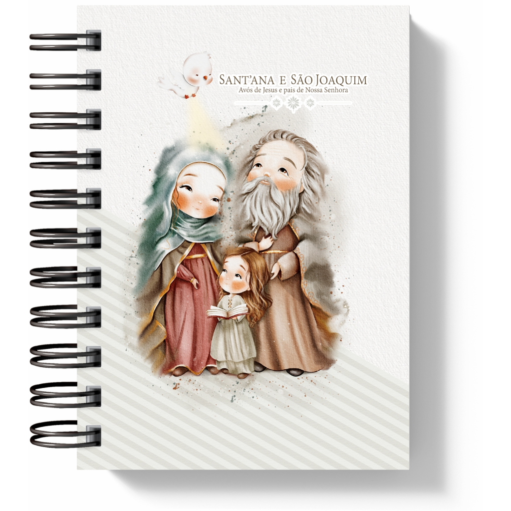 CADERNO ORAÇÃO | NOVENA SANTA ANA E SÃO JOAQUIM / CADERNO A6 OU A5 100 FOLHAS - LEMBRANCINHA/FÉ/PRESENTE AFETIVO