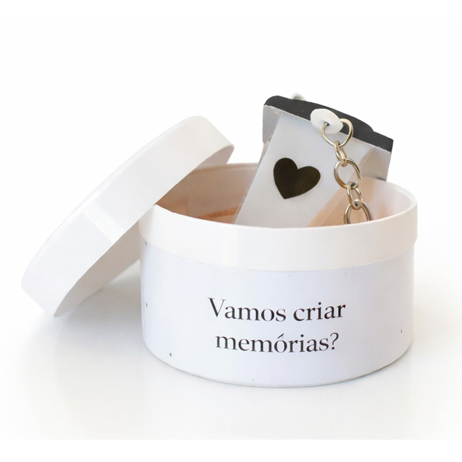 chaveiro monoculo personalizado com foto ou frase +Potinho de Memorias