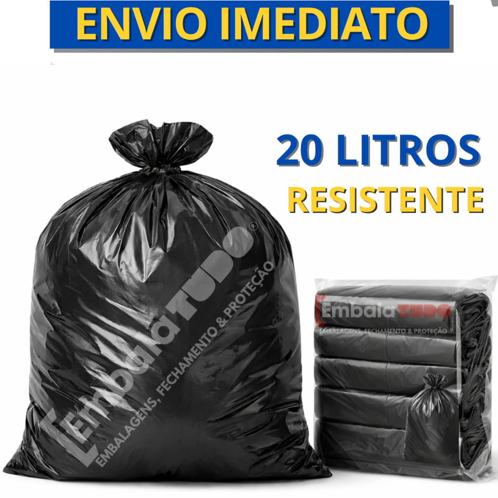 Saco de Lixo 20 Litros 50 Unidades Usado para Lixos mais Leves em Oferta na Shopee