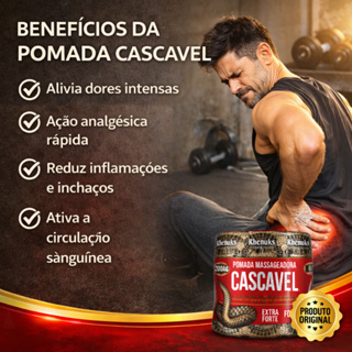KIT 4/3/2/1 Pomadas Para Dor Muscular Massageadora Cascavel Extra Forte Gel Mentol Esquenta Coluna Lombar Articulações em Oferta na Shopee