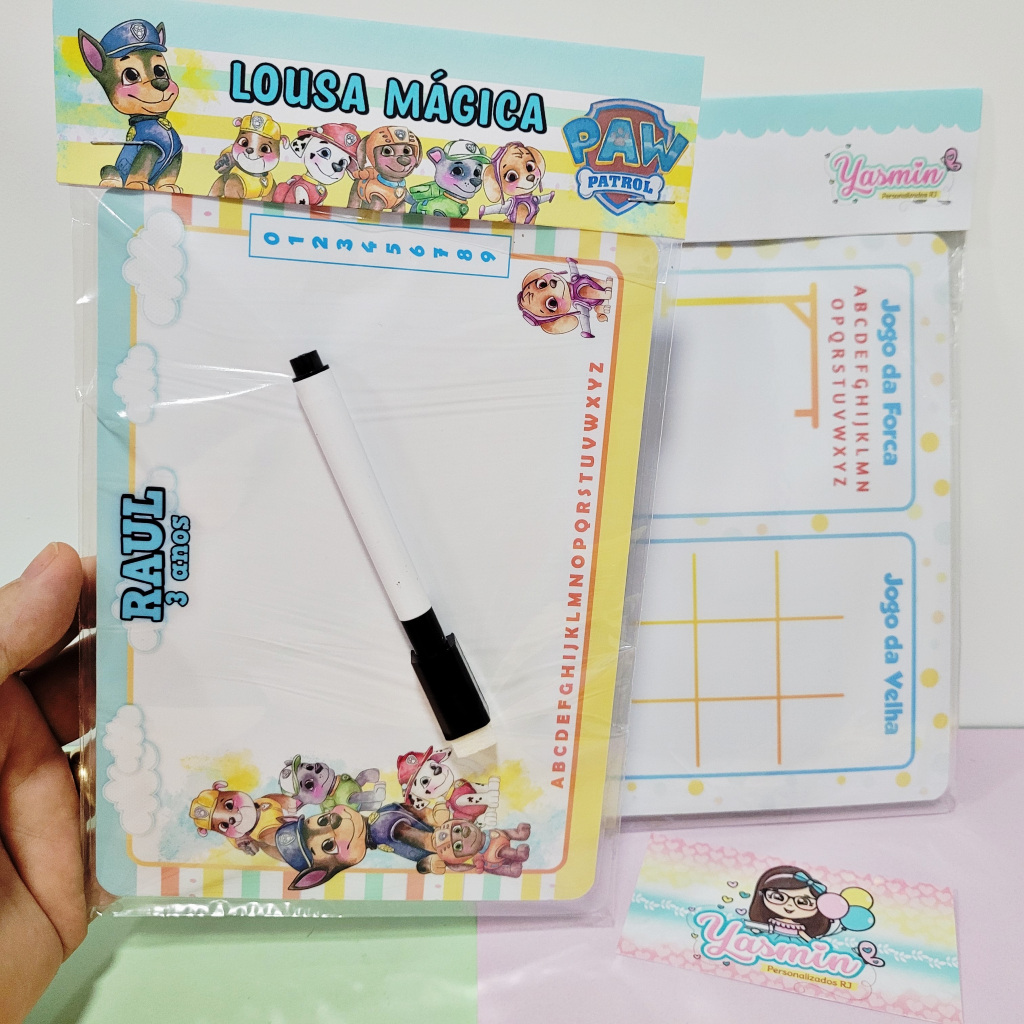 Patrulha Canina Aquarela Lousa Mágica Lembrancinha Personalizada Aniversário Plastificação Rígida em Oferta na Shopee