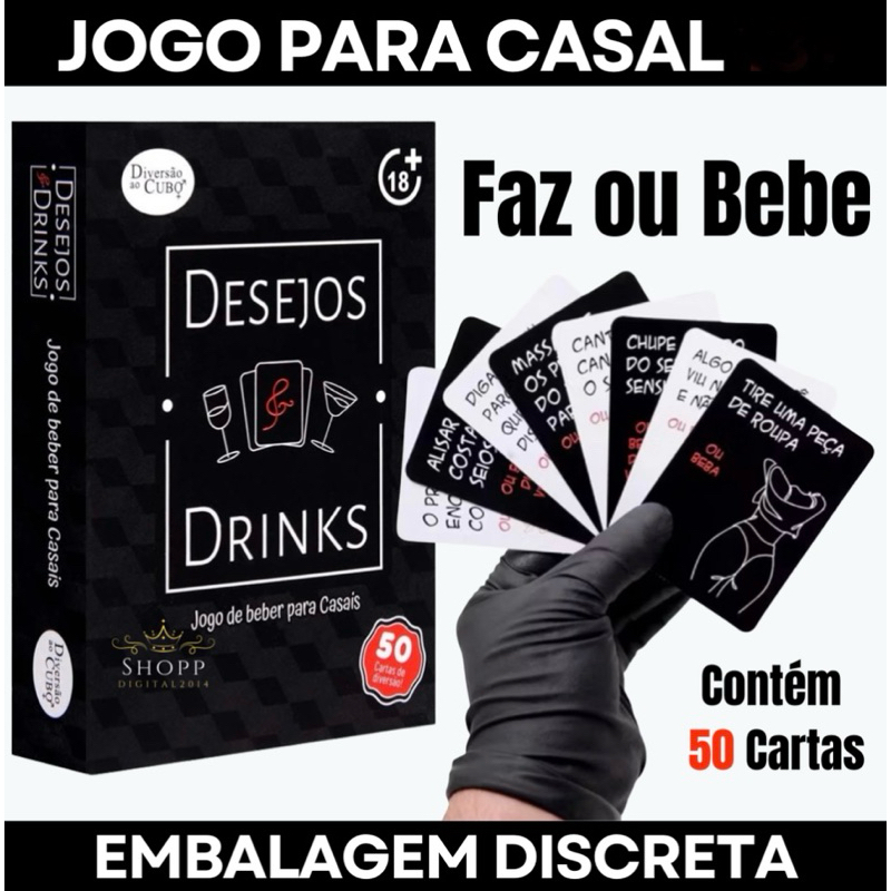 Jogo Erótico de Cartas Desejos e Drinks baralho para casal casais namorados Faz ou Bebe - Sex Shop em Oferta na Shopee