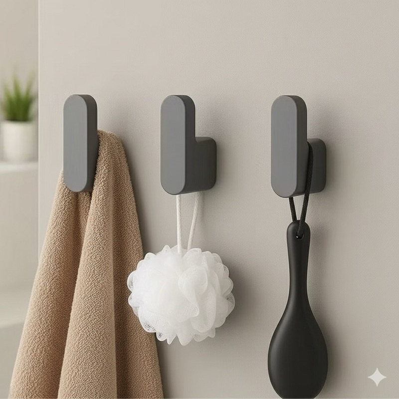 Kit Gancho Para Toalha De Rosto Banho Fixação Fácil Suporte Porta Toalha Banheiro