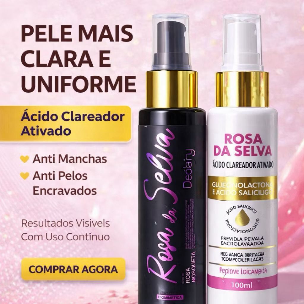Kit 2 Óleo Clareamento óleo corporal  clareador de mancha foliculite estrias vermelhas Rosa Selva em Oferta na Shopee