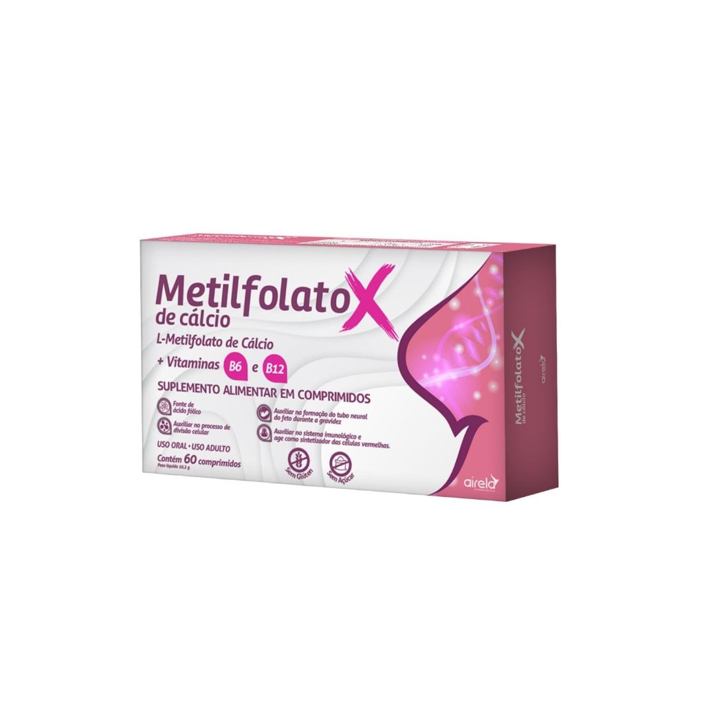 Metilfolato Comprimidos Ácido Fólico Airela - 60 Comprimidos em Oferta na Shopee