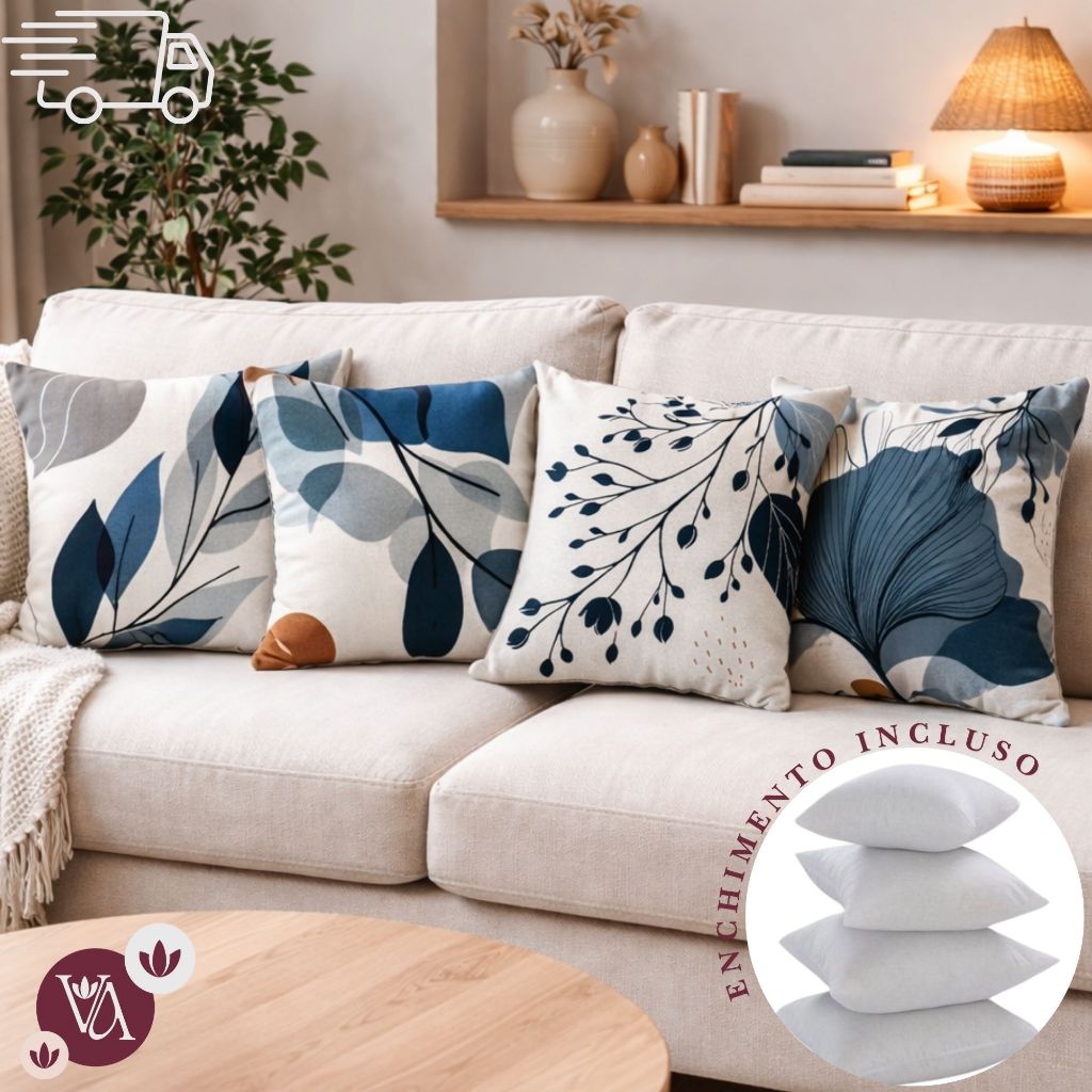 Kit Com 04 Almofadas Digitais 45x45cm Estampa Digital Com e Sem Enchimento em Oferta na Shopee