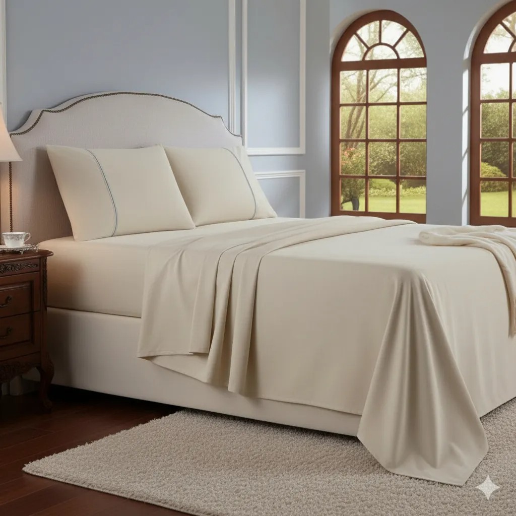 Jogo De Lençol Cama Casal 4 Peças 400 Fios Ponto Palito Cama Box