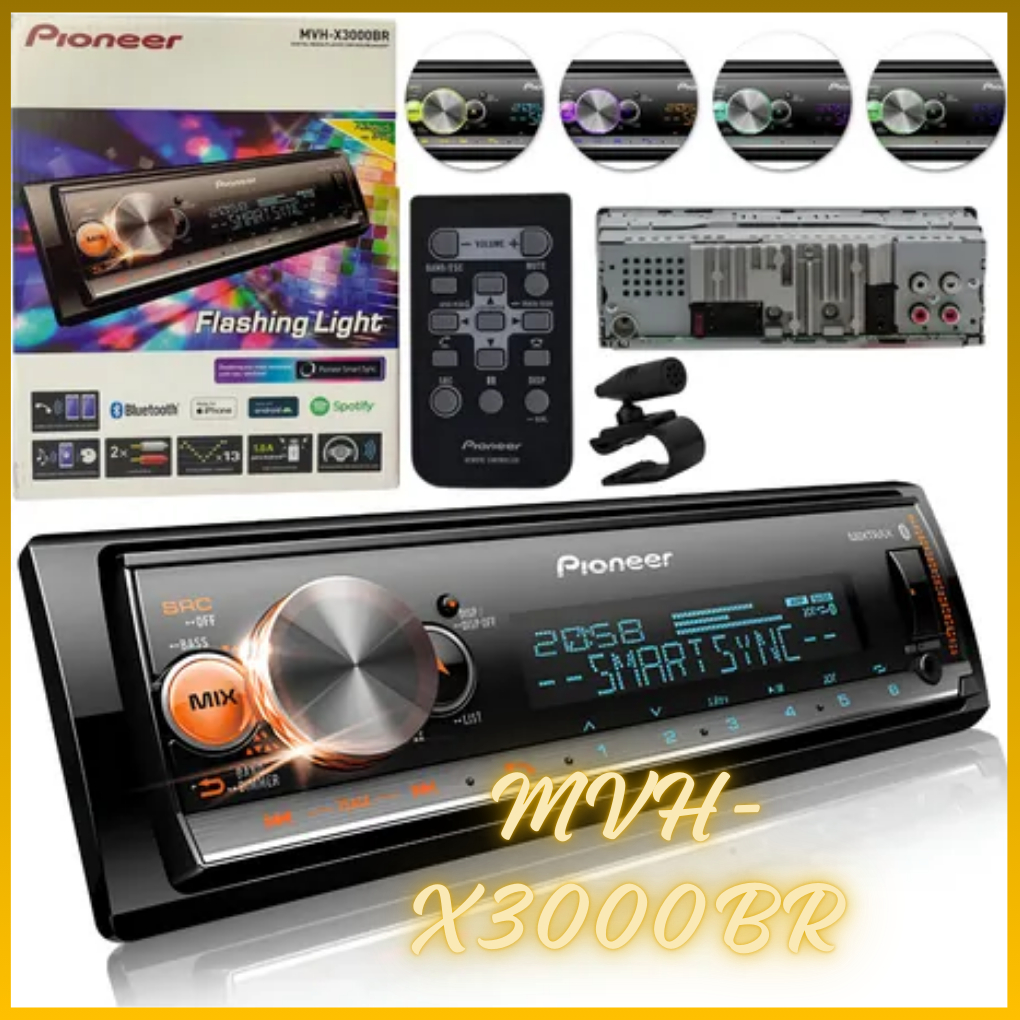 Som Automotivo Pioneer MVH-X3000BR Com USB Bluetooth Radio Mixtrax em Oferta na Shopee