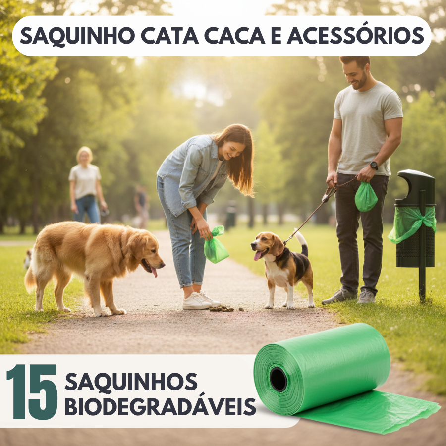 Kit Refil Cata Caca Biodegradável Porta Saquinhos P/ Pet Cachorro Gato - Escolha Seu Kit