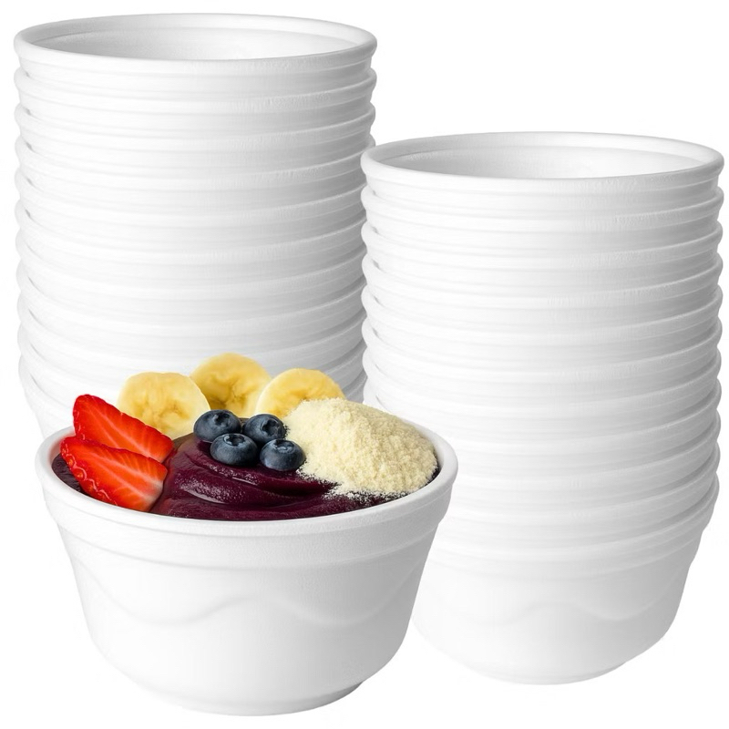 Cumbuca De Isopor Pote Térmico Descartável Caldos Açai SEM tampa 200ml 300ml 500ml - 50un ou 100 un