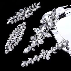 Aplique de Roupa ou Cabelo com Strass Luxo Brilho Casamento Debutante