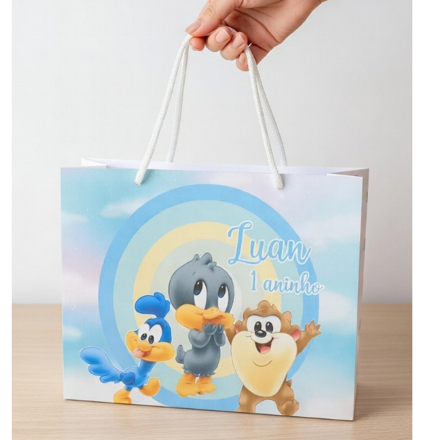 30 Sacolinha Looney tunes personalizada/Lembrancinha/Mimos/Lancheira/Aniversário/PEGUE E MONTE