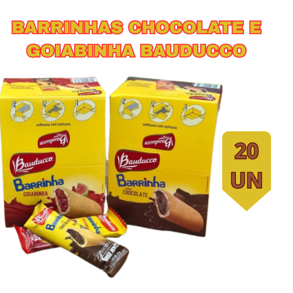 Barrinhas Maxi Bauducco Goiabinha E Chocolate Caixa Com 20 Unidades em Oferta na Shopee