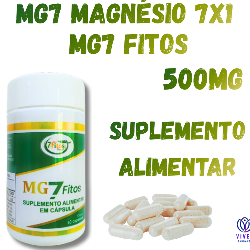 MG7 Magnésio 7Fitos Suplemento Alimentar 60Cáps 500mg