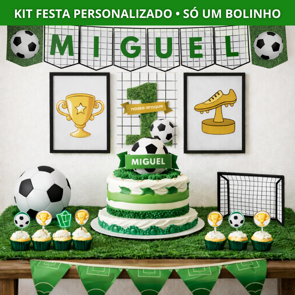 Kit Festa Infantil Futebol I Decoração Festa Personalizada I Aniversário I Mesversário I Só um Bolinho