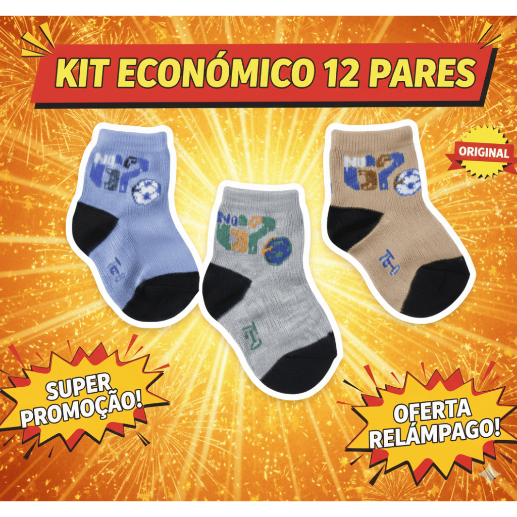 Meias de Inverno Infantil Menino ideal Para ir a Escola kits econômicos