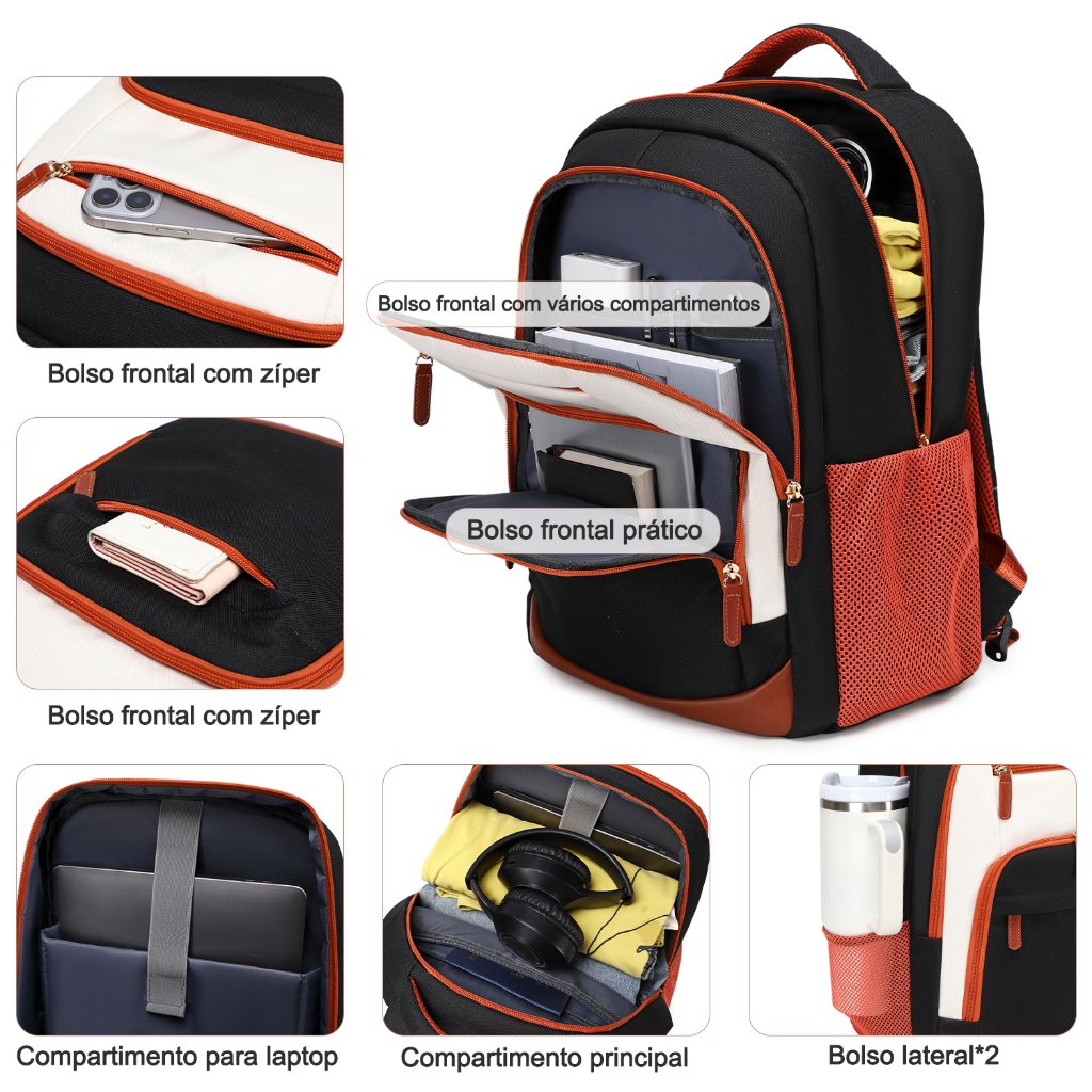 Mochila de Viagem 3 Peças Impermeável Reforçada Unissex — foto 4