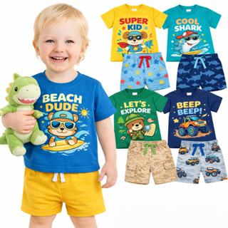 kit 4 peças de Roupa Infantil Masculino - Conjunto Infantil Menino Verão-  Kit com 2 ou 1 Conjuntos Sortidos em Oferta na Shopee