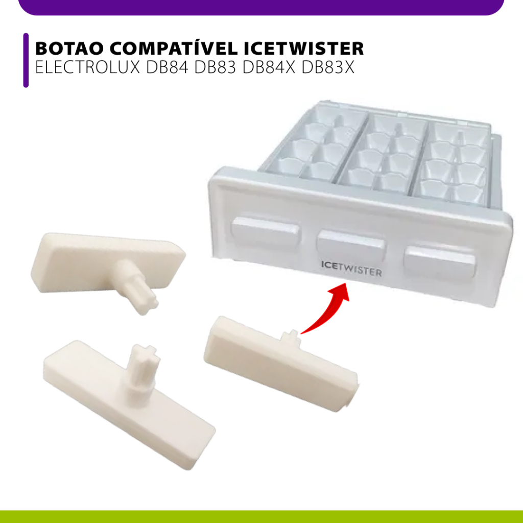 Botão Compatível Electrolux DB84 DB83 DB84X DB83X Icetwister