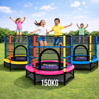 Pula Pula até 150kg Cama Elástica Trampolim Infantil 1.62m Com Rede e Proteção para Pet Usuários