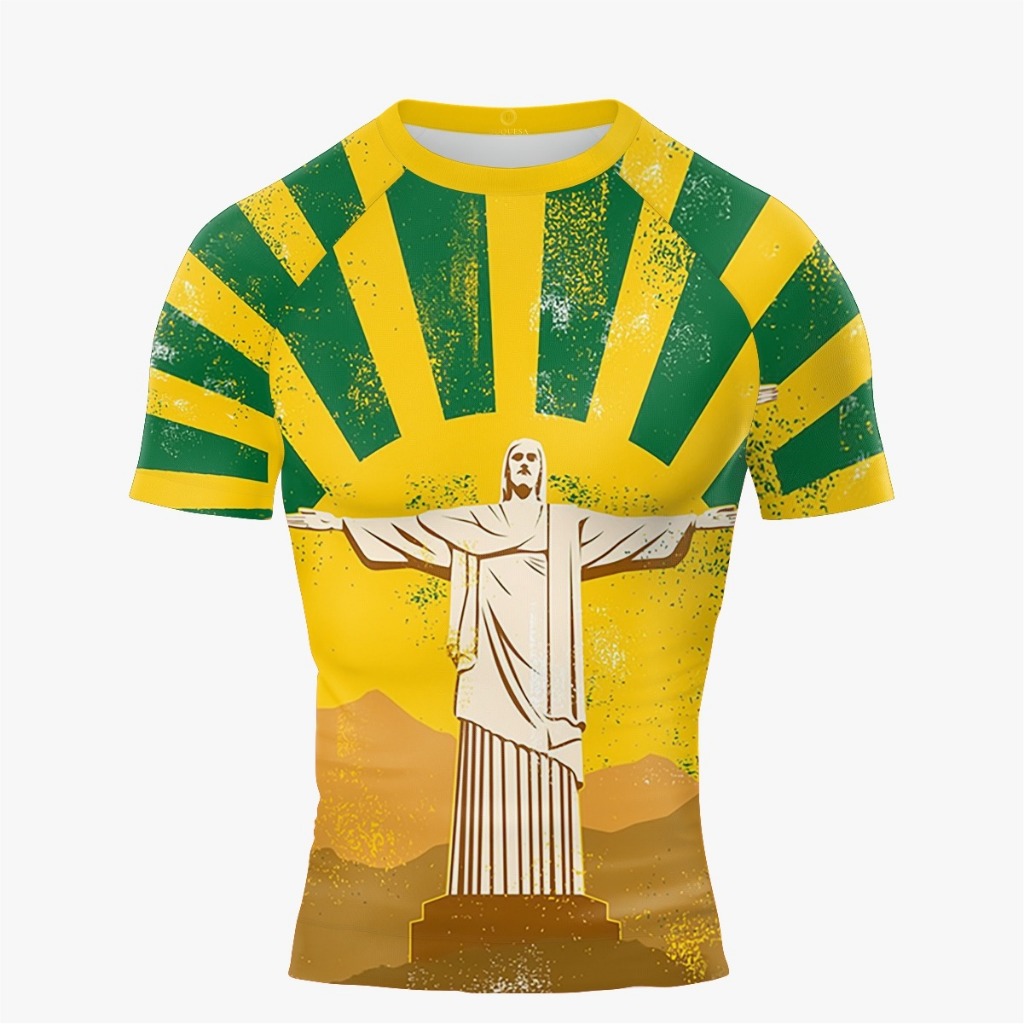 Camisa Rio de Janeiro Camiseta Raglan do Brasil Futebol