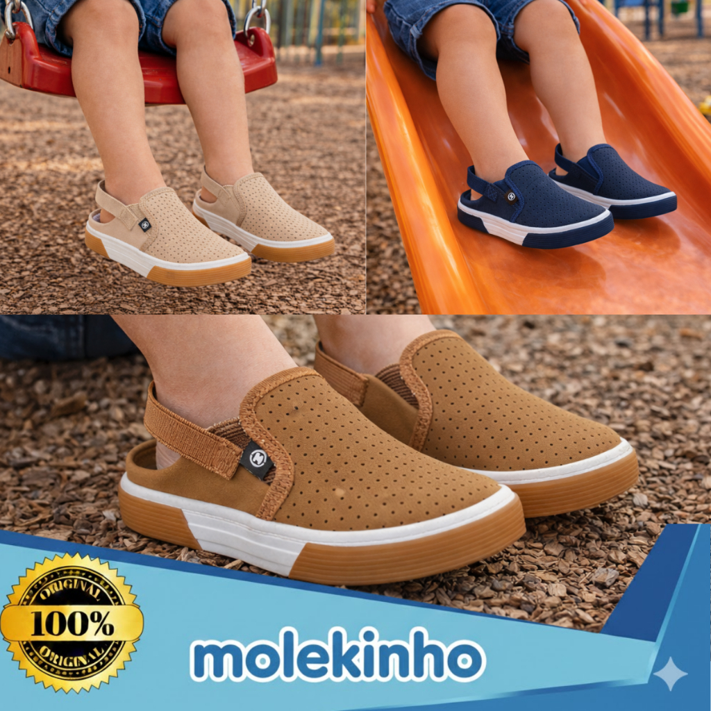 Tênis Bebê Menino Molekinho Calce Fácil Casual Confortável Tipo Mocassim Infantil original em Oferta na Shopee