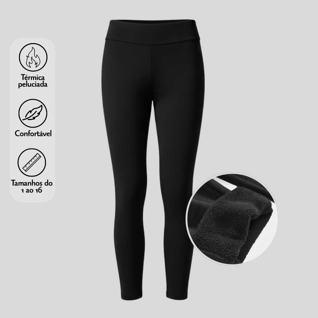 Calça Legging Infantil Peluciada Juvenil Flanelada Grossa Térmica 1ao 16  Lavin Kids