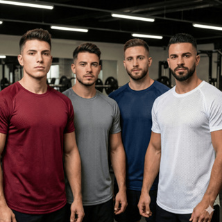 Kit 4 Camisetas Masculinas Fitness 100% Poliester/ DryFit– Leves e Confortáveis para Academia em Oferta na Shopee