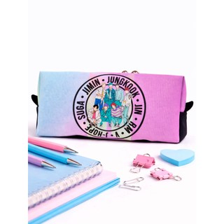 Estojo BTS Box Médio Estojo Escolar Lápis Durável KPop Viagem Compacto Bolsa Faculdade Papelaria