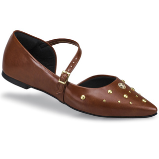 Sapatilha Slingback Sapato Feminino Bico Fino Fivelas Mule Social 6773 em Oferta na Shopee