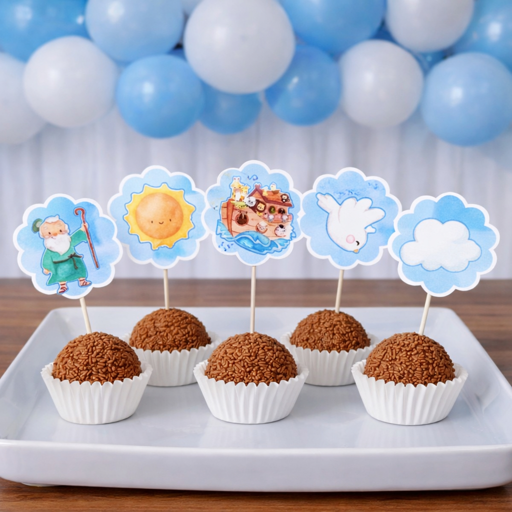 Topper de docinhos ou cupcake ARCA DE NOÉ/tags ARCA DE NOÉ/ Festa ARCA DE NOÉ