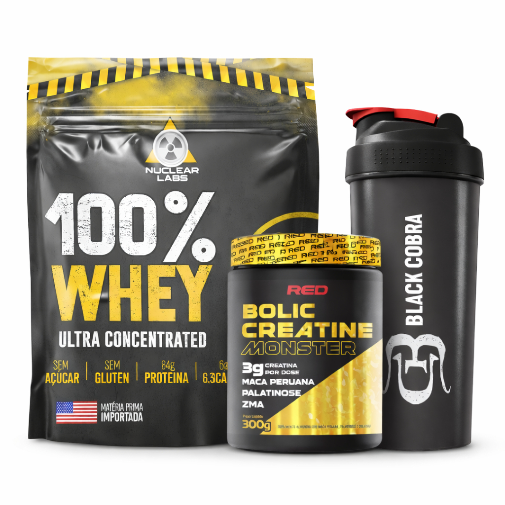 Whey Protein 100% Ultra Concentrado 2Kg Creatina 300g + Coqueteleira em Oferta na Shopee