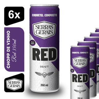Chopp de Vinho Red Serras Gerais 350ml Kit 6un em Oferta na Shopee