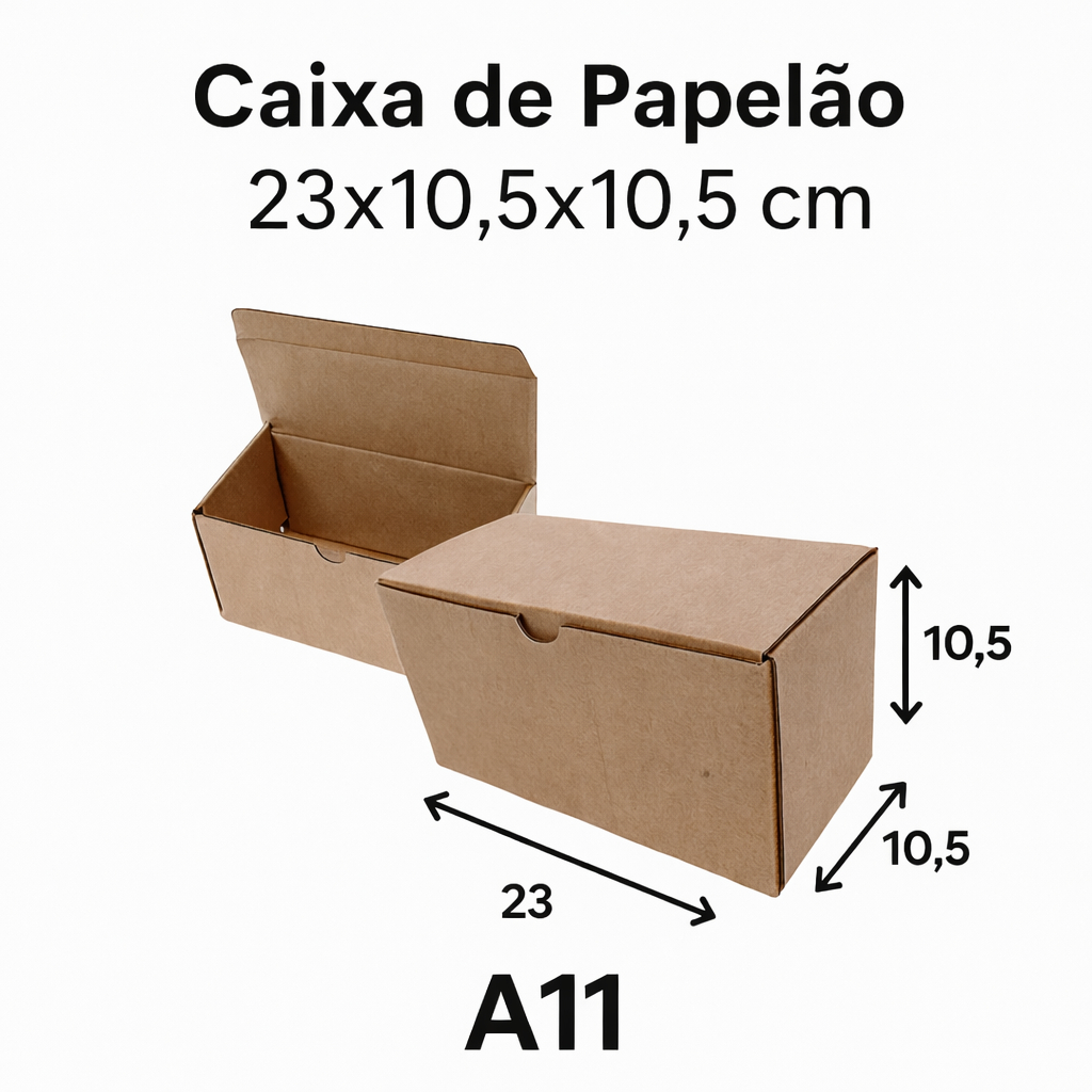 Caixa de Papelão 23x10,5x10,5 cm | Kit com 10, 20, 25 ou 50 Unidades | Correios PAC Sedex em Oferta na Shopee