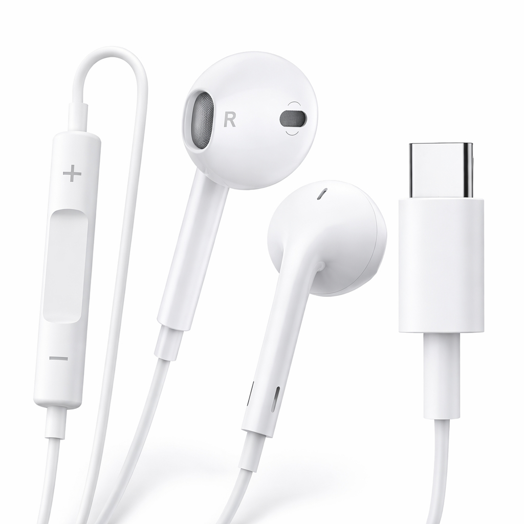 Fone de Ouvido Tipo C Com Fio Celular Stereo Original Kapbom em Oferta na Shopee