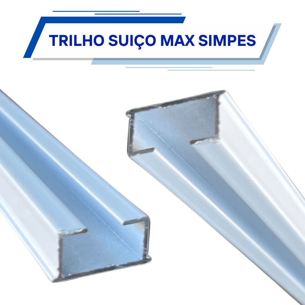 Trilho Suíço Max Simples Alumínio Branco - Guia Teto Cortina - Todas as Medidas em Oferta na Shopee