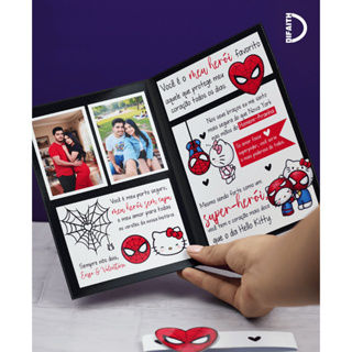 Cartinha Homem-Aranha e Hello Kitty Personalizada com Foto – Presente Romântico Criativo para Namorado(a) em Oferta na Shopee