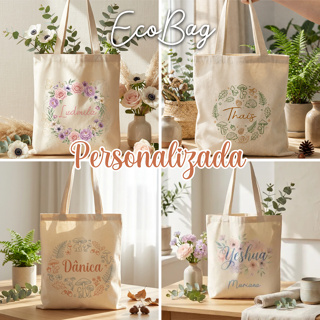 Ecobag Personalizada com Nome Estampada Diversos Modelos Bolsa em Algodão Cru 220g Reforçada em Oferta na Shopee