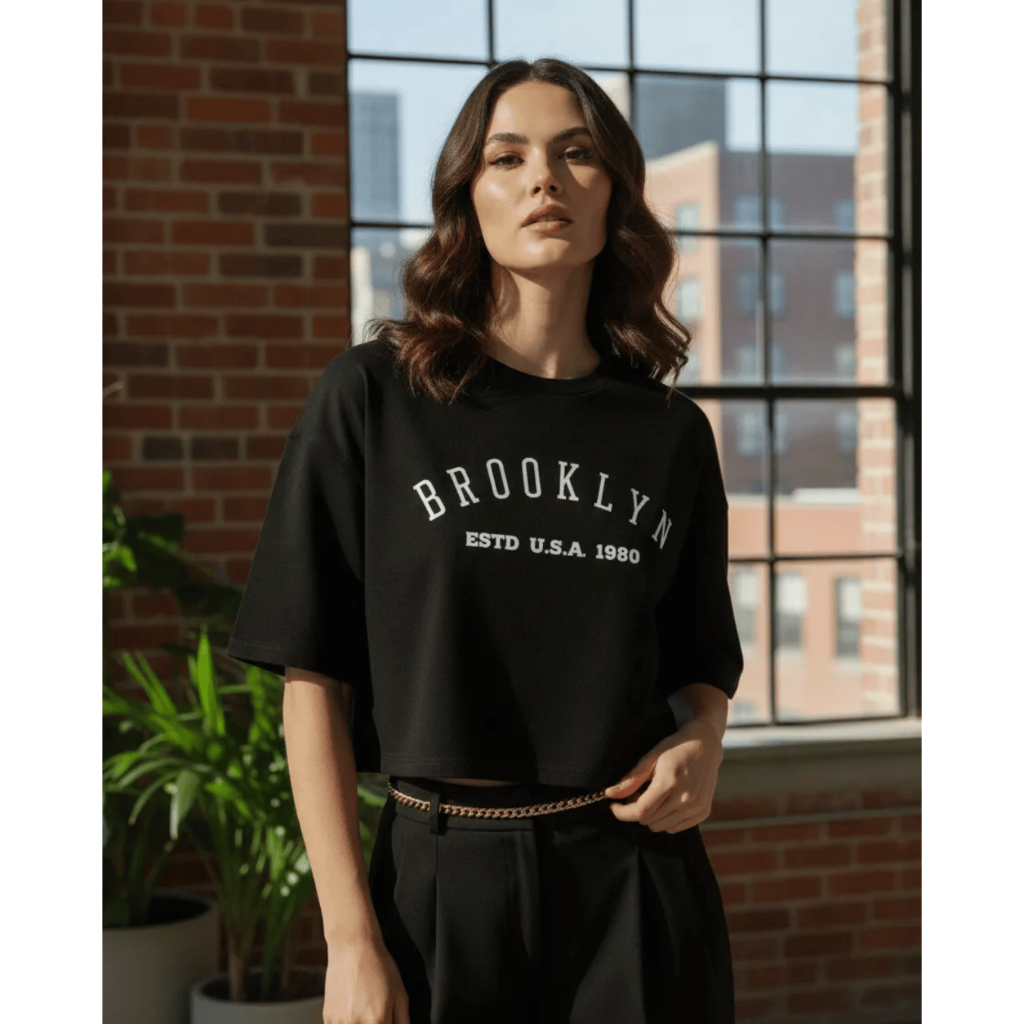 Cropped Feminino Oversized Algodão Confortável com Caimento Perfeito