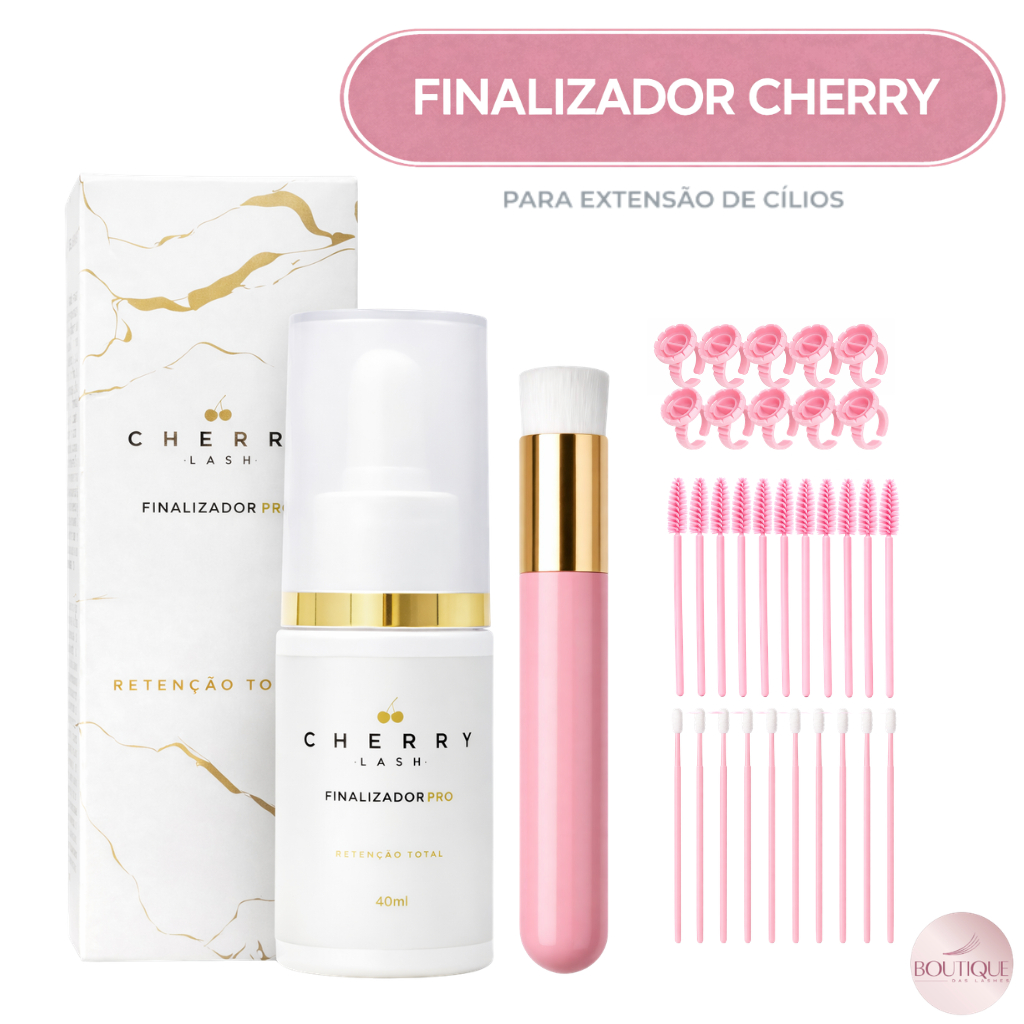 Finalizador Cherry para Extensão de Cílios + Combinho de Descartáveis