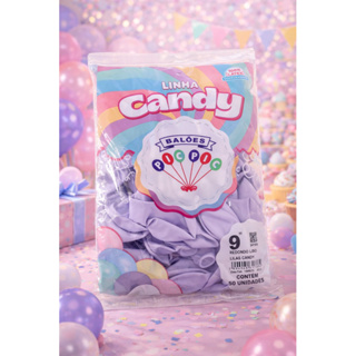Balão Bexiga para Festa 9 polegadas Candy Color com 50 unidades Redondo Pic Pic em Oferta na Shopee