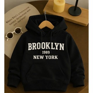Moletom Canguru Capuz Bolso Blusa de Frio Feminino Masculino Unissex Algodão Brooklyn NY