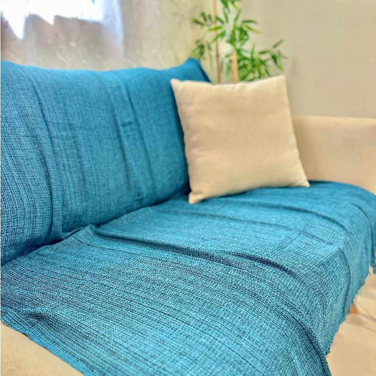 Manta Capa Para Sofá 120x210cm Algodão Decorativa Artesanal | Capa Para Sofá Decorativa | Promoção em Oferta na Shopee
