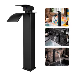 Torneira Misturador Monocomando para Banheiro Lavabo Luxo Bica Alta Preta Aço Inox 304 Brinovar
