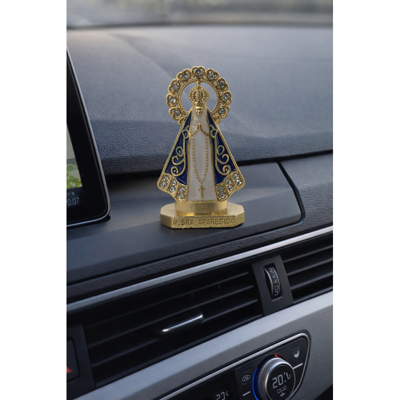 imagem nossa senhora aparecida painel carro metal dupla face 5-5.5cm