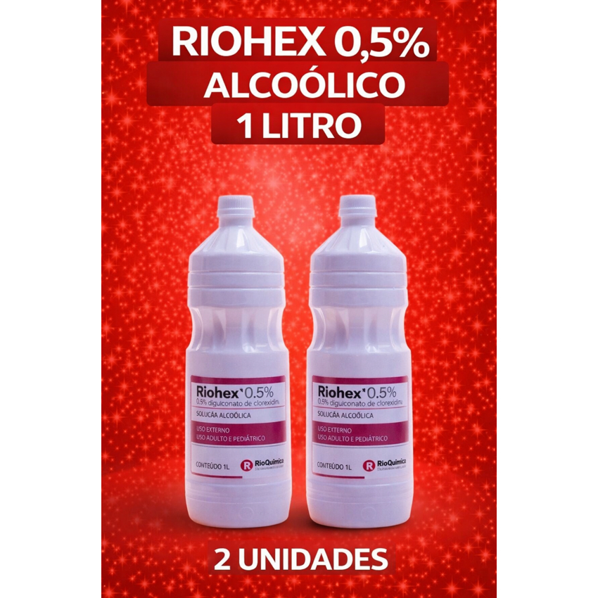 Antisséptico Clorexidina Riohex 0,5% Solução Alcoólica 2 Litros Rioquímica em Oferta na Shopee